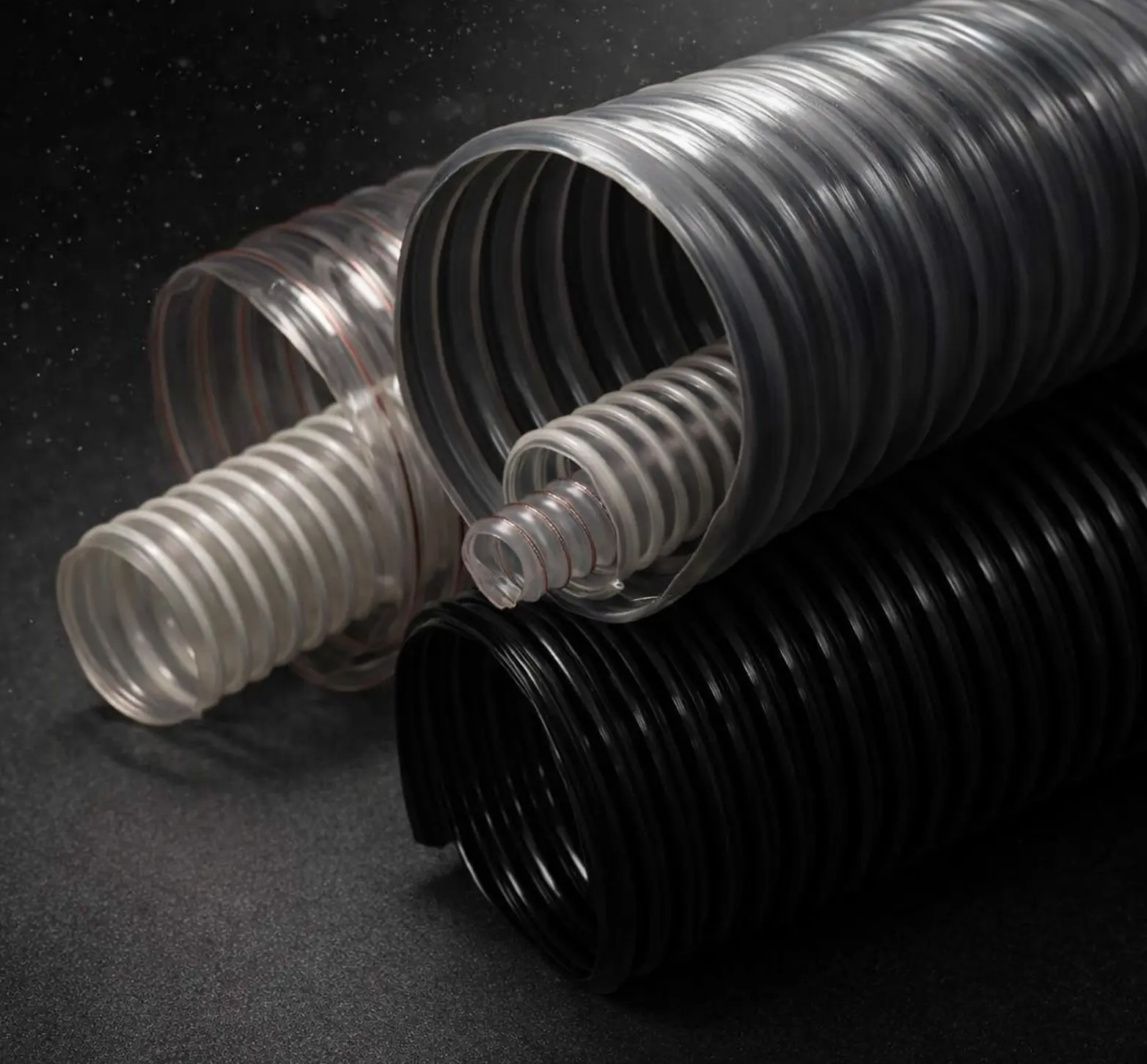 TPU general service hose for industrial dust, granule, and fume transfer applications